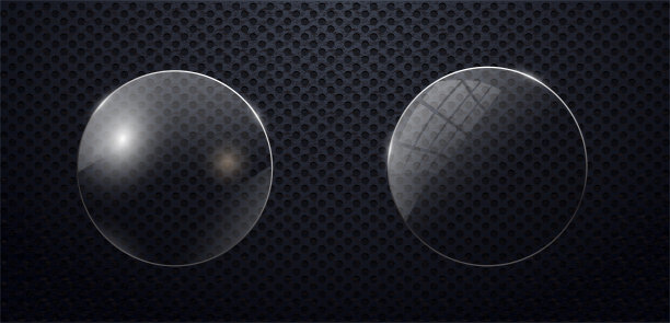 玻璃圈设置在透明背景上。透明玻璃展示。现实的窗口模型。向量图片下载