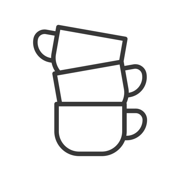 咖啡杯矢量线条描边图标图片下载