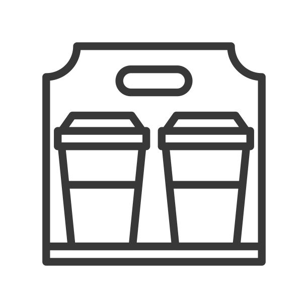 外卖咖啡矢量图标，咖啡相关线条风格可编辑描边图标图片下载