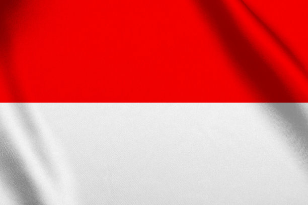 印度尼西亚国旗飘扬的背景图片下载