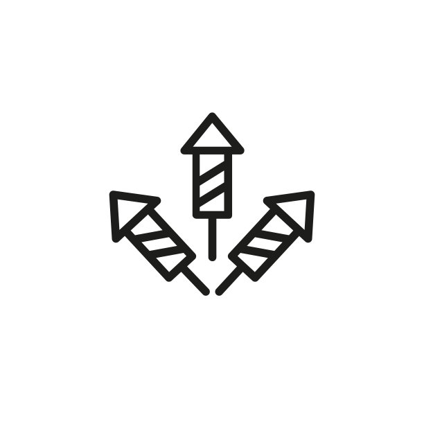 三个鞭炮线性图标图片下载