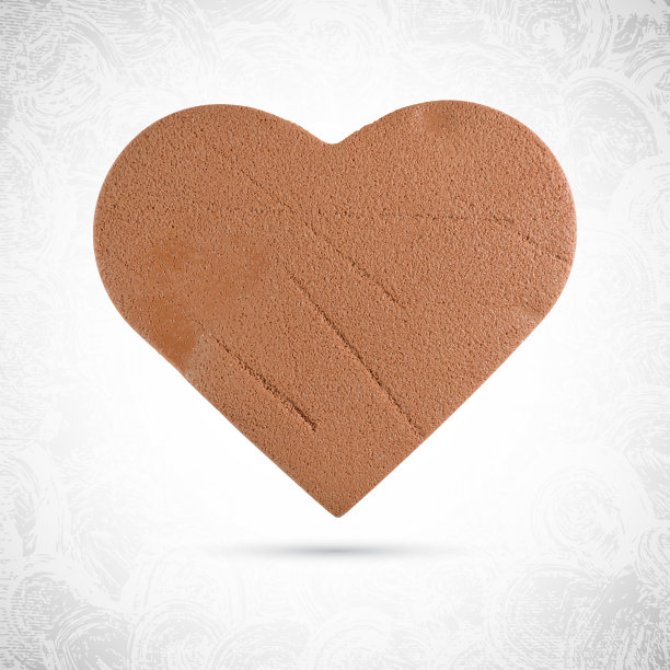 心形的情人节巧克力饼干，姜饼做的橡皮泥，橡皮泥或建模粘土，孤立的矢量图片下载