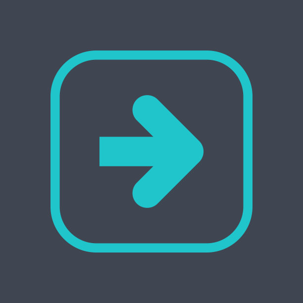 箭头符号在一个方形图标。彩色按钮是用平面样式创建的。设计图形元素保存为EPS文件格式的矢量图。图片下载