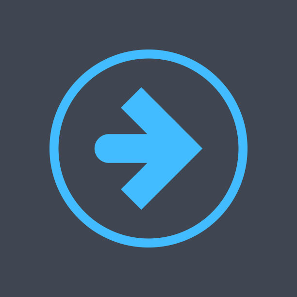 箭头标志中的圆形图标。彩色按钮是用平面样式创建的。设计图形元素保存为EPS文件格式的矢量图。图片下载