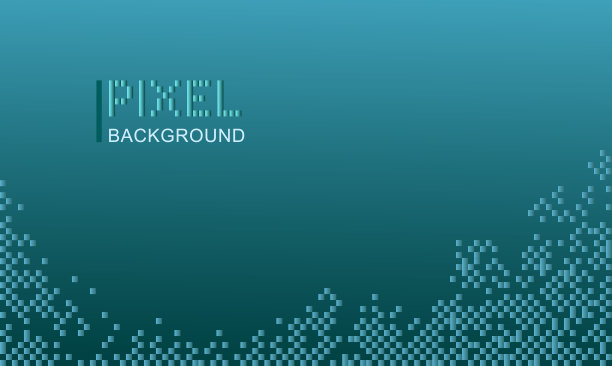 抽象像素背景与梯度深色绿松石颜色。矢量图图片下载