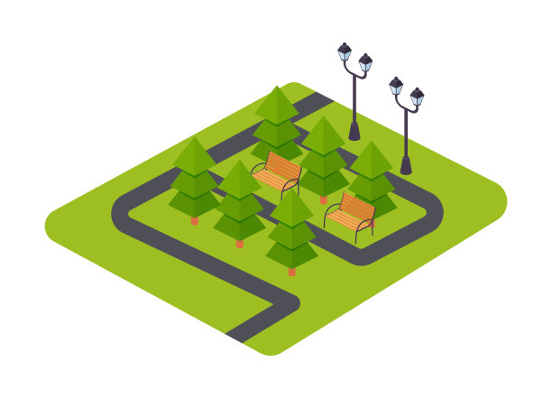 步行公园，休息，娱乐和儿童的景点。图片下载