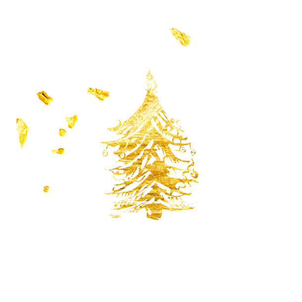 手绘粗糙的金色油漆纹理。圣诞树为节日和庆祝派对的邀请。图片下载