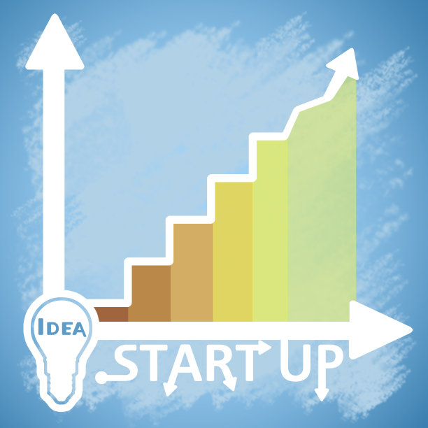 蓝色背景上有一盏灯的图表。光栅插图。图片下载