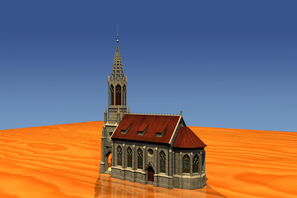 斯图加特牧羊人新教教堂的三维再现。图片下载