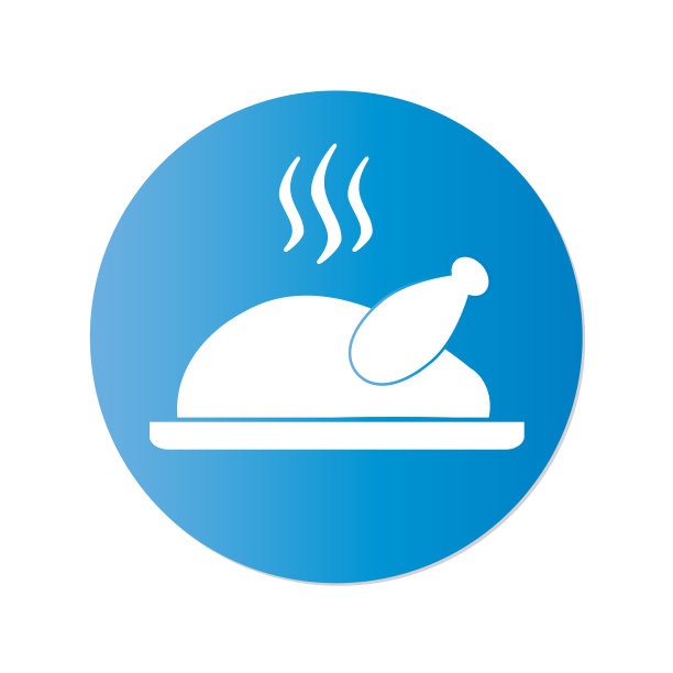 为感恩节准备的烤鸡或烤火鸡。矢量图标或符号。图片下载