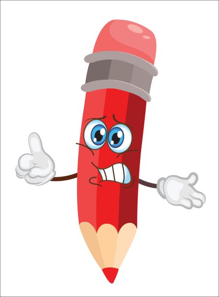 可爱的铅笔人物卡通。矢量插图。图片下载