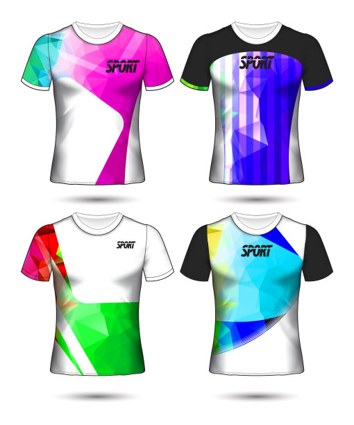 一套足球或足球球衣模板t恤风格，设计你的足球俱乐部矢量插图图片下载