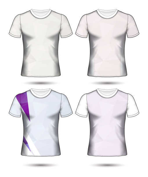 t恤模板抽象几何集合不同颜色多边形马赛克图片下载