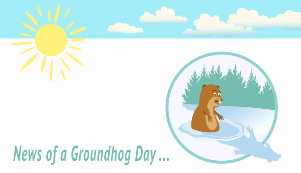 土拨鼠日的新闻-有趣的土拨鼠害怕他的影子。图片下载