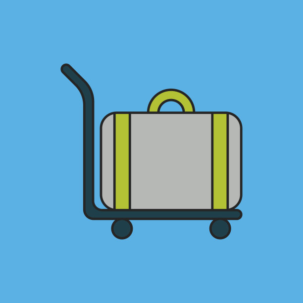 带有行李图标的酒店行李车图片下载