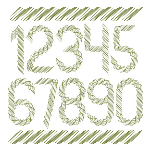 一套矢量数字创建使用断头台模式，微缩印刷优雅的窗饰。用作银行票据或债券设计。图片下载