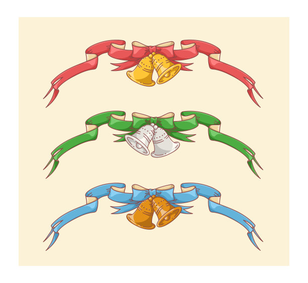 铃铛和彩带饰品集图片下载