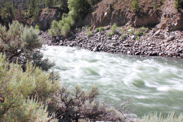 蒙大拿州加拉廷河惊人的急流图片下载