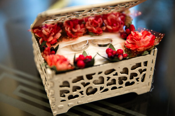 盒子里的结婚戒指图片下载