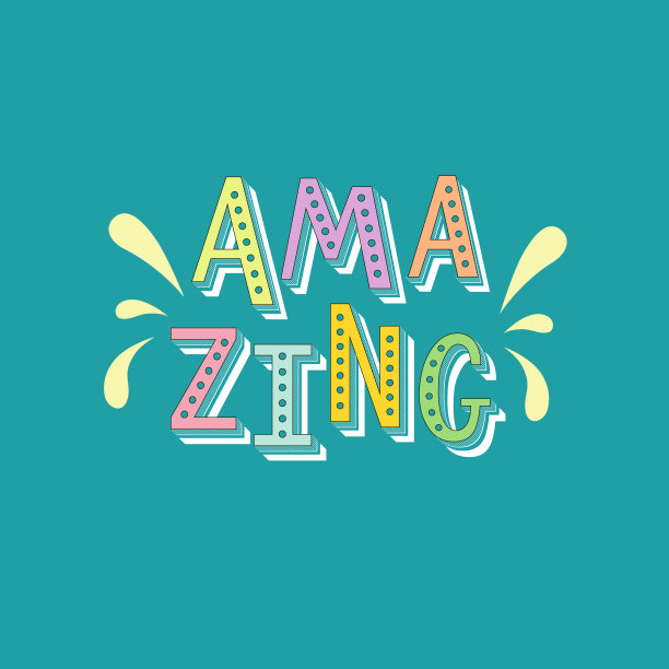 神奇的字母与黄色飞溅和白色阴影图片下载