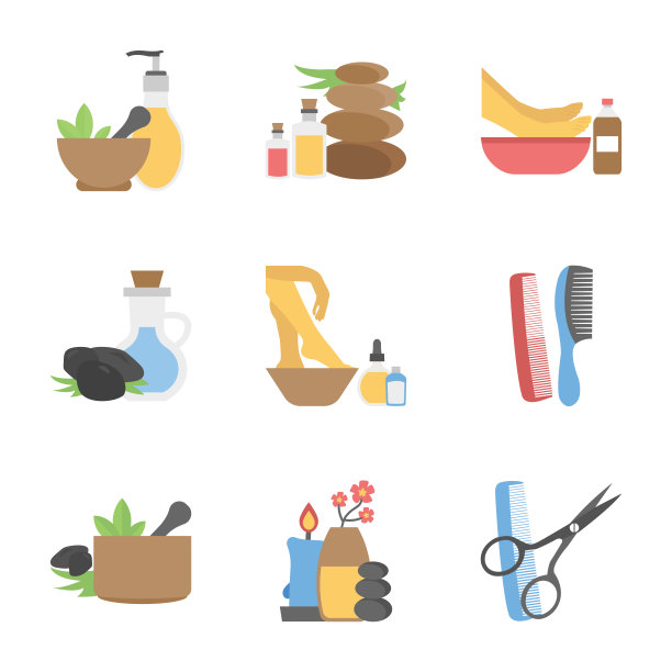 香气必需品平面图标包图片下载