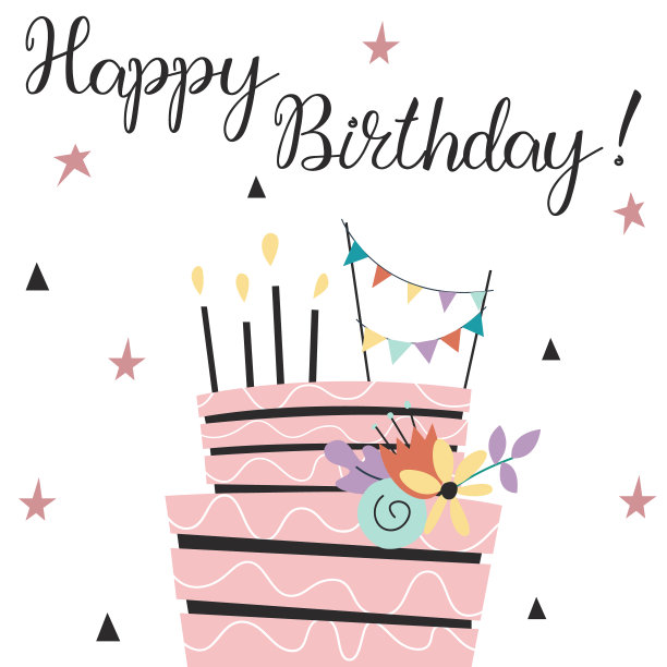 生日蛋糕和蜡烛。图片下载