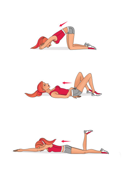 小女孩正在训练。加强阴道和盆底肌肉的锻炼图片下载