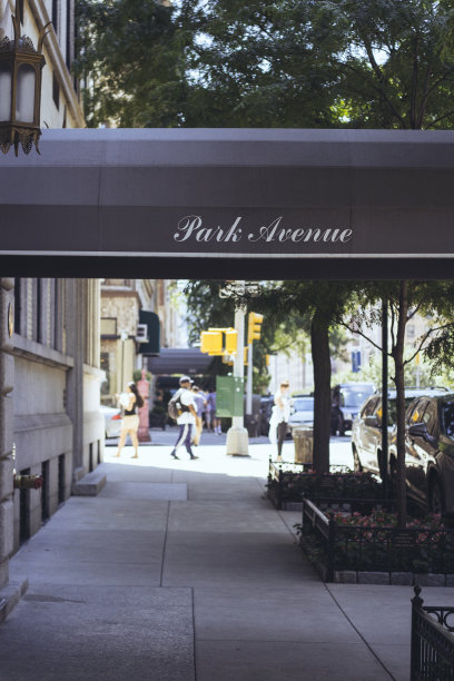 公园大道大楼入口上东区，曼哈顿，纽约，美国图片下载