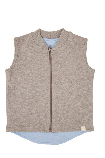 灰色和蓝色婴儿的马甲孤立在白色的背景图片下载