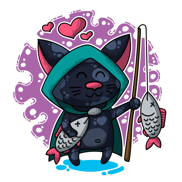 关于恋爱中的猫的矢量插图图片下载