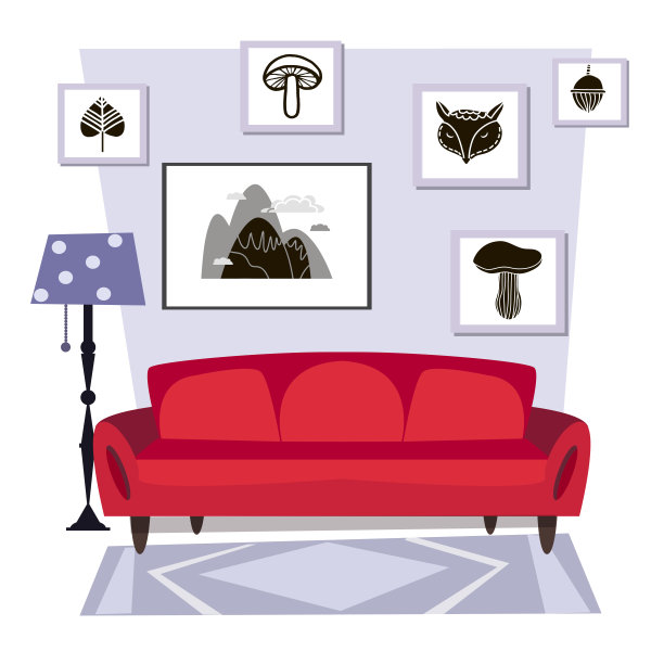 舒适的室内装饰和鲜花图片下载