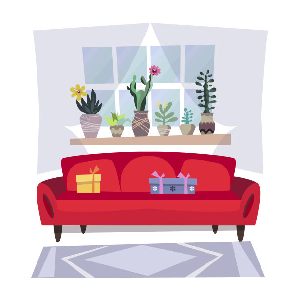 舒适的室内装饰和鲜花图片下载