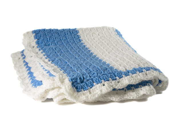 蓝色和白色钩针阿富汗图片下载