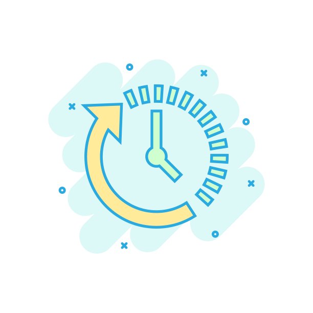 漫画风格的倒计时图标。时间天文钟矢量卡通插图象形图。时钟经营理念飞溅效应。图片下载