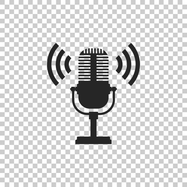 麦克风图标隔离在透明的背景。在空中无线电麦克风麦克风。演讲者的迹象。平面设计。矢量图图片下载