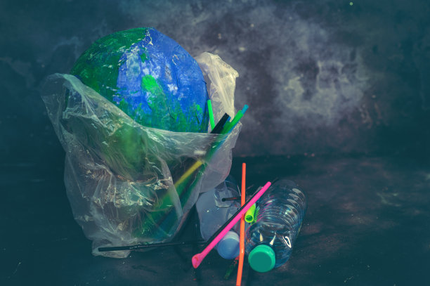 世界环境日的概念。地球在一个塑料袋里。图片下载