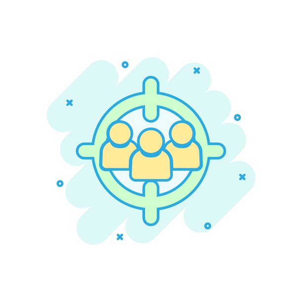 漫画风格的目标观众图标。着重人物矢量卡通插图象形图。人力资源经营理念的飞溅效应。图片下载