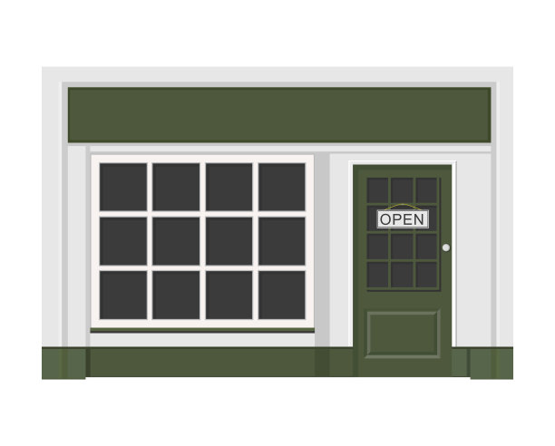 建筑商铺商铺向量标志。图片下载