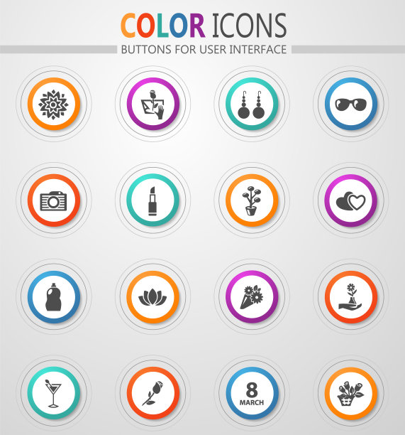 妇女节图标套装图片下载