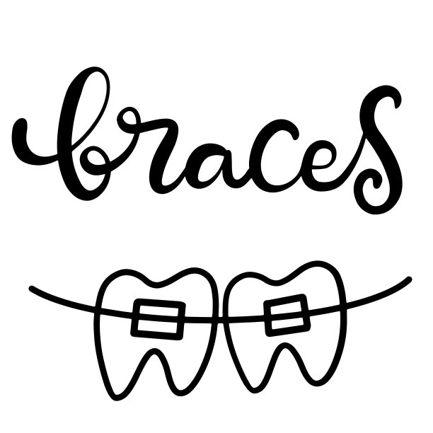 关于正畸治疗和牙齿保健的矢量字插画图片下载
