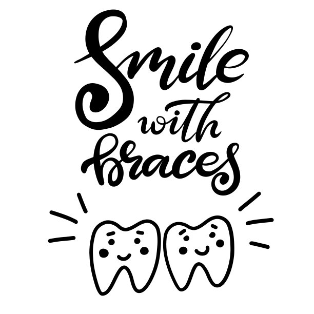 关于正畸治疗和牙齿保健的矢量字插画图片下载