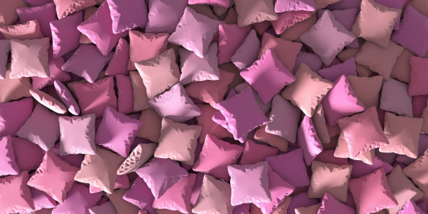 在一个平面上无限的枕头，3d渲染图片下载