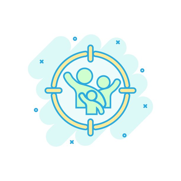 漫画风格的目标观众图标。着重人物矢量卡通插图象形图。人力资源经营理念的飞溅效应。图片下载