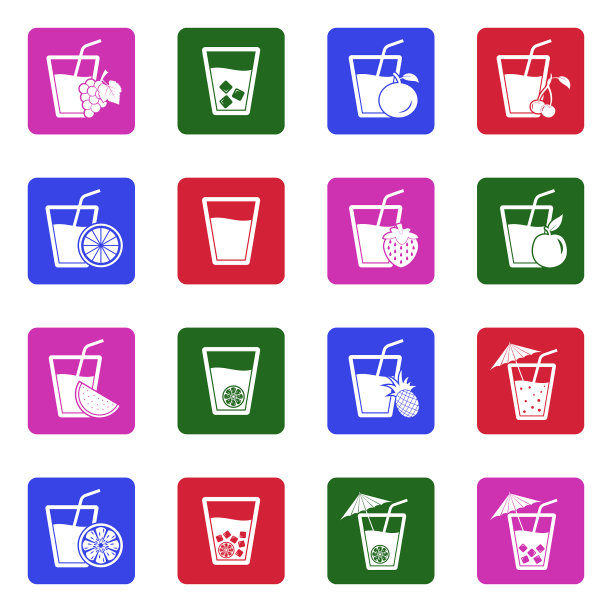 汁的图标。方形的白色平面设计。矢量插图。图片下载