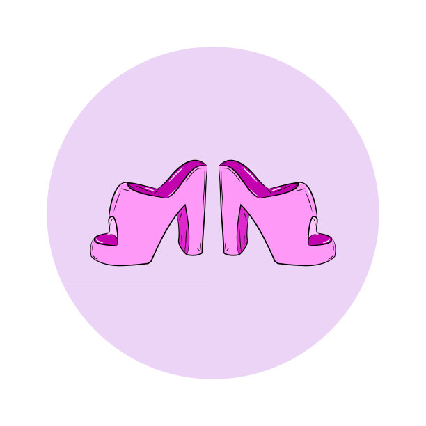 粉色高跟鞋。图片下载