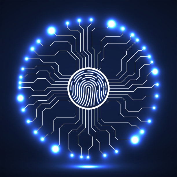 摘要霓虹灯指纹与电路板图片下载