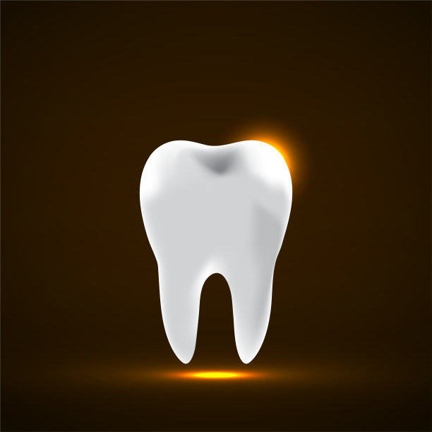 牙齿图标。口腔学发光的标志图片下载