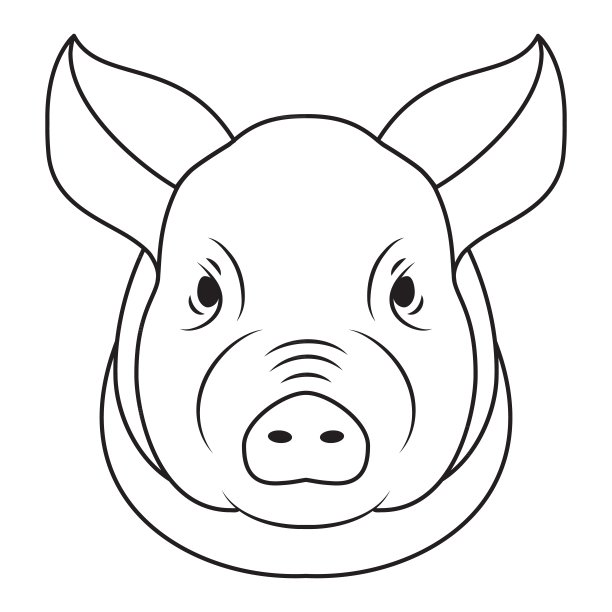 猪头孤立在白色背景上。猪肉。设计元素的标志，标签，徽章，标志，海报图片下载