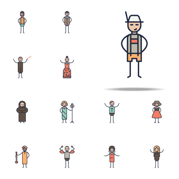 波尔卡音乐图标。线性音乐类型图标普遍设置为网络和手机图片下载