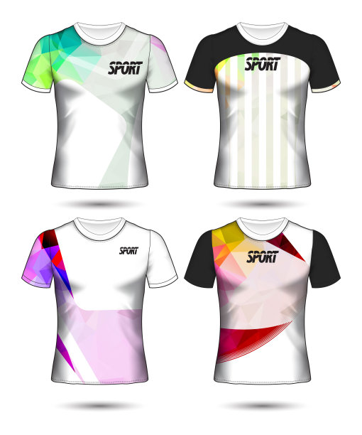 一套足球或足球球衣模板t恤风格，设计你的足球俱乐部矢量插图图片下载